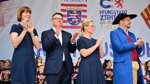 Ministerpräsident Boris Rhein hat den 60. Hessentag in Pfungstadt eröffnet. 