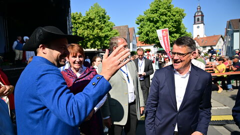Ministerpräsident Boris Rhein hat den 60. Hessentag in Pfungstadt eröffnet. Ministerpräsident Boris Rhein hat den 60. Hessentag in Pfungstadt eröffnet.